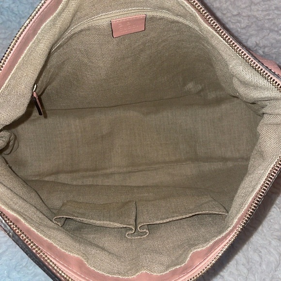 Gucci GG Microguccissima Monogram Bree Pink Leather Hobo Zip Shoulder Bag Purse - Picture 15 of 17